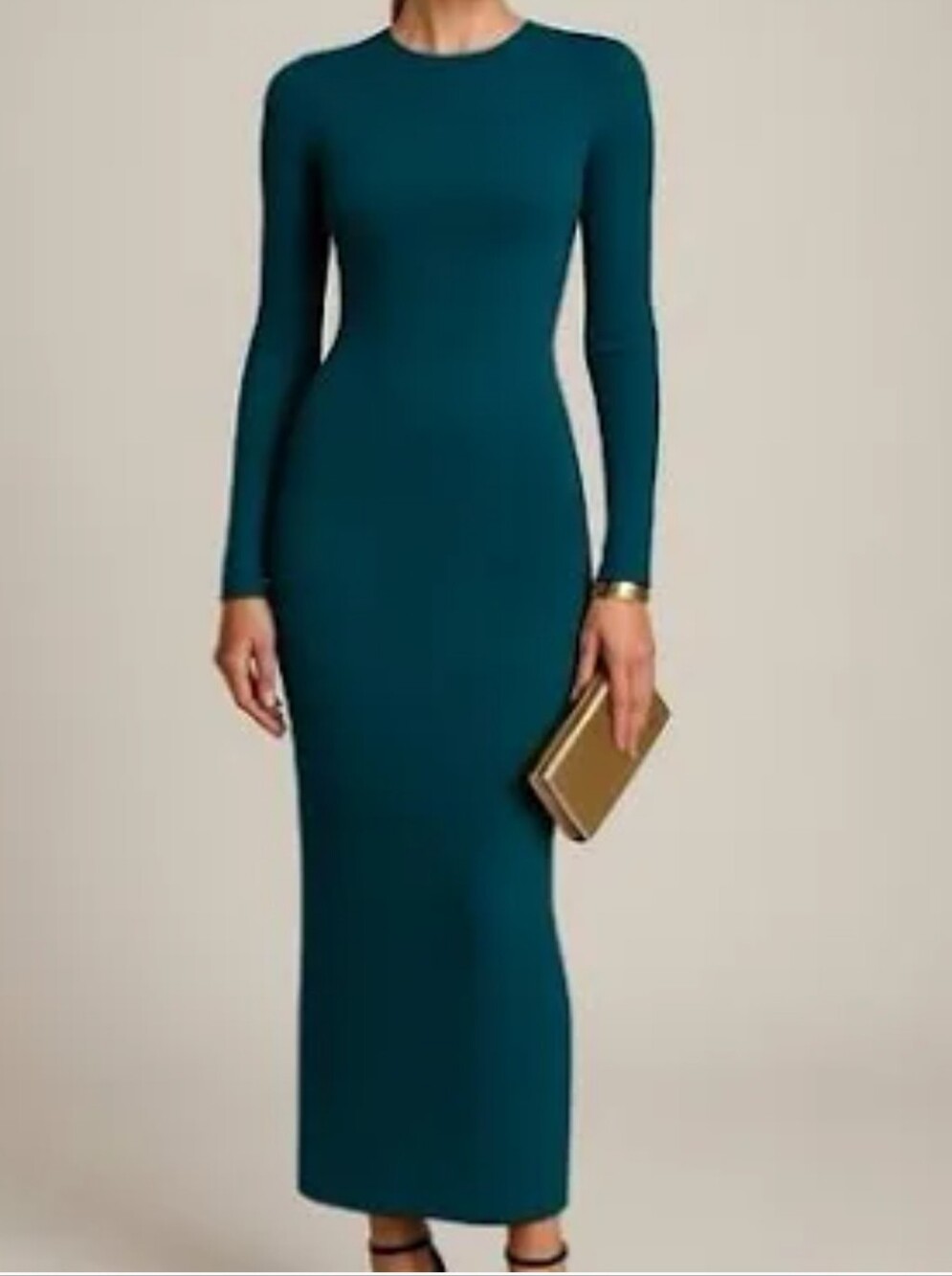Young fabulous & broke long knit teal and black dress stunning